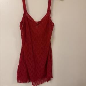 B. Tempted Red Lace Babydoll Lingerie Sexy Goth Romantic Vintage Large 14